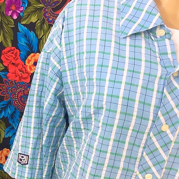 MEN'S DEF JAM SHIRT CHEST POCKET TSHIRT XL BUTTON DOWN COLLAR PLAID HIPHOP RAP - Picture 4 of 7